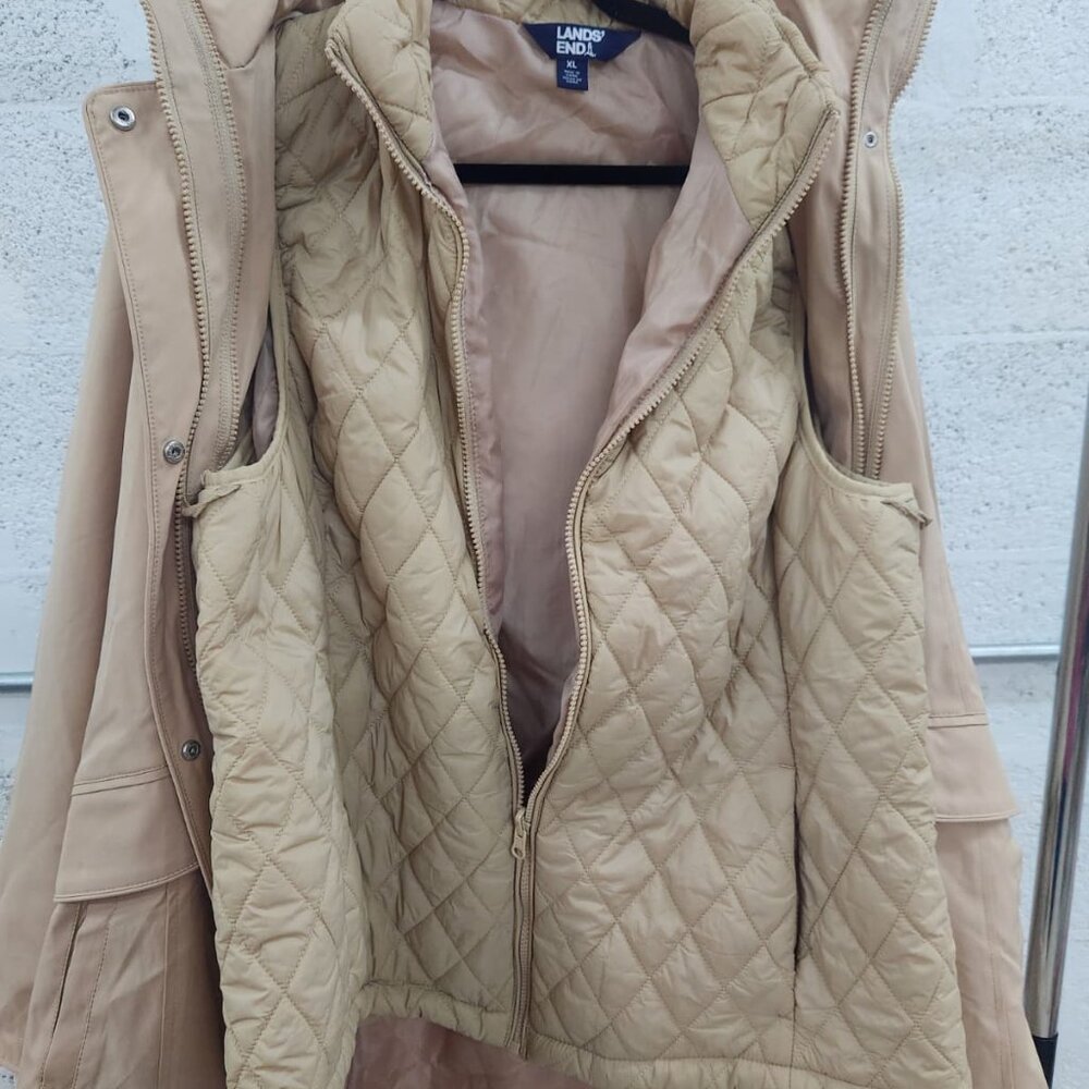 Lands' End Women's 3-in-1 Systems Jacket Tan Size XL New Without Tags - Picture 13 of 16